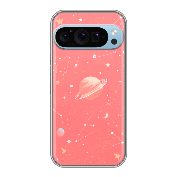 Силиконовый чехол на Google Pixel 9 Pro с принтом Розовый космос