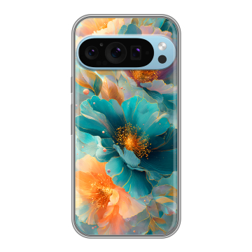 Силиконовый чехол на Google Pixel 9 Pro с принтом Цветы