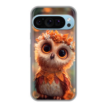Силиконовый чехол на Google Pixel 9 Pro с принтом Милая сова