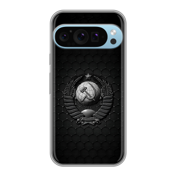 Силиконовый чехол на Google Pixel 9 Pro с принтом Герб Флаг СССР Силиконовый чехол на Google Pixel 9 Pro с принтом Герб Флаг СССР