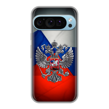 Силиконовый чехол на Google Pixel 9 Pro с принтом Флаг России