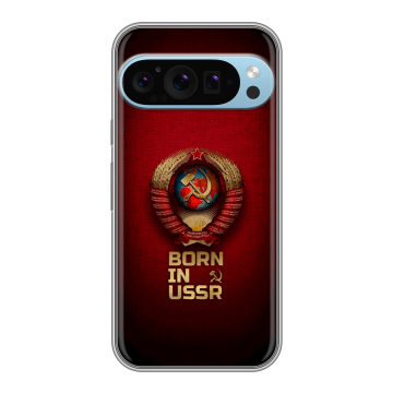 Силиконовый чехол на Google Pixel 9 Pro с принтом Флаг Герб СССР