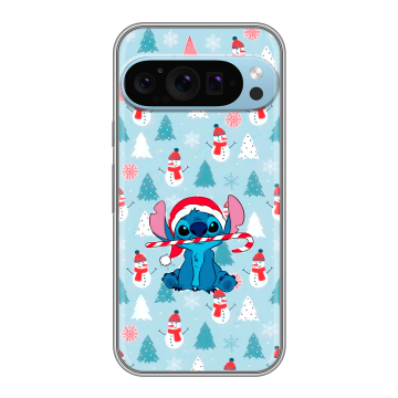 Силиконовый чехол на Google Pixel 9 Pro с принтом Стич Новый год Силиконовый чехол на Google Pixel 9 Pro с принтом Стич Новый год