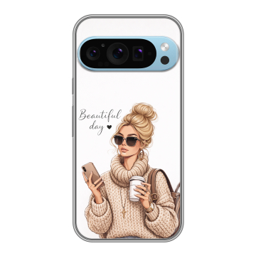 Силиконовый чехол на Google Pixel 9 Pro с принтом женский