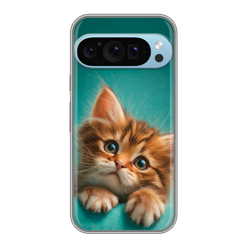 Силиконовый чехол на Google Pixel 9 Pro с принтом котенок Силиконовый чехол на Google Pixel 9 Pro с принтом котенок