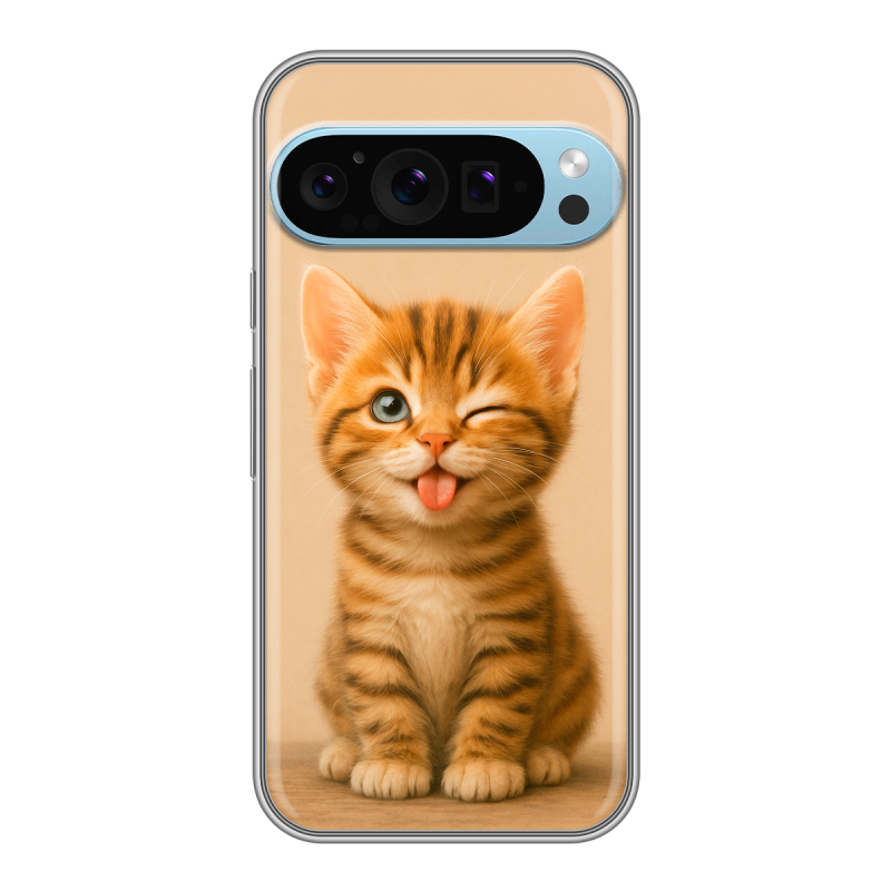 Силиконовый чехол на Google Pixel 9 Pro с принтом котенок Силиконовый чехол на Google Pixel 9 Pro с принтом котенок