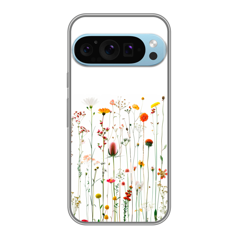 Силиконовый чехол на Google Pixel 9 Pro с принтом цветы Силиконовый чехол на Google Pixel 9 Pro с принтом цветы