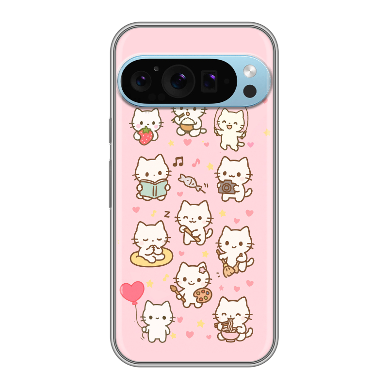 Силиконовый чехол на Google Pixel 9 Pro с принтом Hello Kitty Хелоу Кити Силиконовый чехол на Google Pixel 9 Pro с принтом Hello Kitty Хелоу Кити