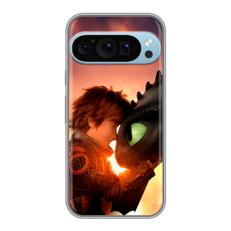 Силиконовый чехол на Google Pixel 9 Pro с принтом Как приручить дракона Силиконовый чехол на Google Pixel 9 Pro с принтом Как приручить дракона