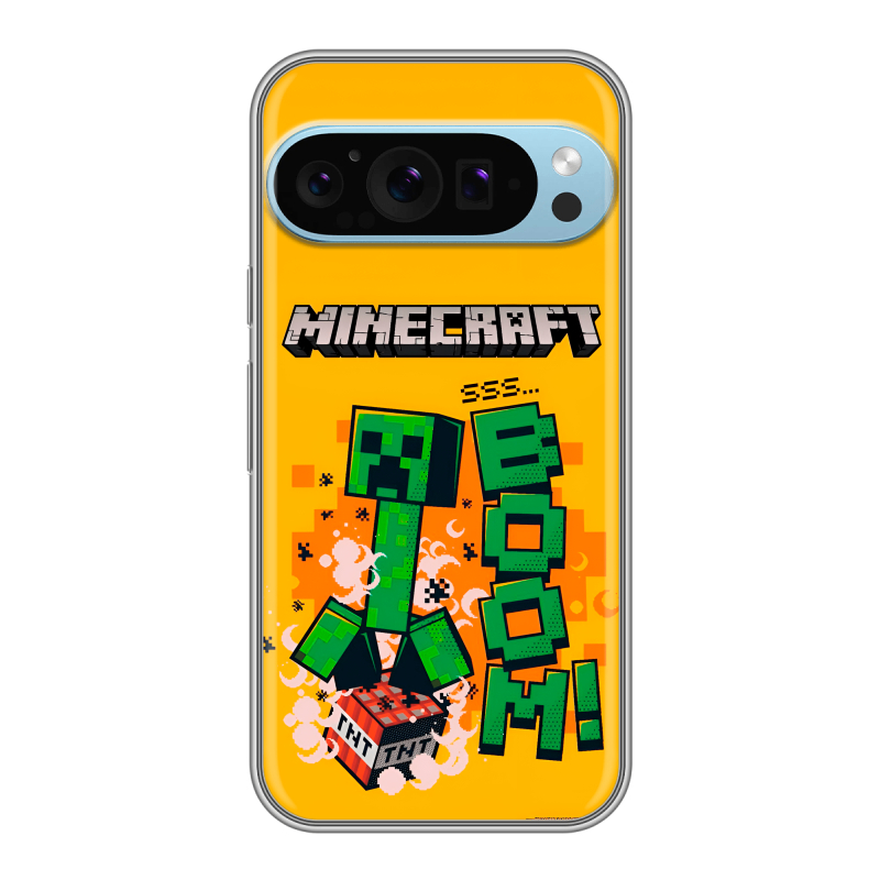 Силиконовый чехол на Google Pixel 9 Pro с принтом Майнкрафт Minecraft Силиконовый чехол на Google Pixel 9 Pro с принтом Майнкрафт Minecraft