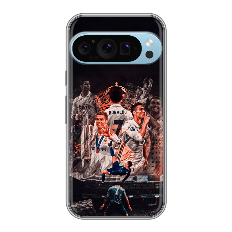 Силиконовый чехол на Google Pixel 9 Pro с принтом Реал Роналдо Real Ronaldo Силиконовый чехол на Google Pixel 9 Pro с принтом Реал Роналдо Real Ronaldo
