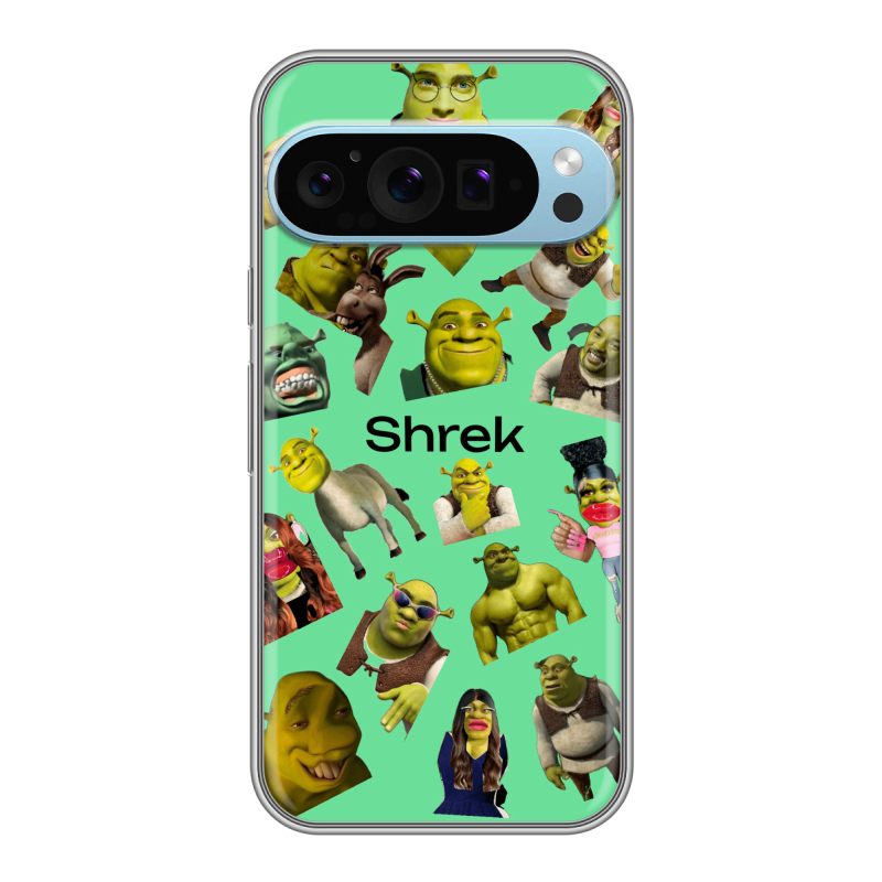 Силиконовый чехол на Google Pixel 9 Pro с принтом Шрек Shrek Силиконовый чехол на Google Pixel 9 Pro с принтом Шрек Shrek