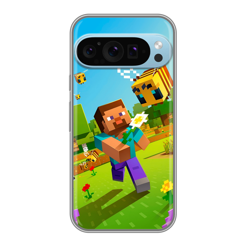 Силиконовый чехол на Google Pixel 9 Pro с принтом Майнкрафт Minecraft Силиконовый чехол на Google Pixel 9 Pro с принтом Майнкрафт Minecraft