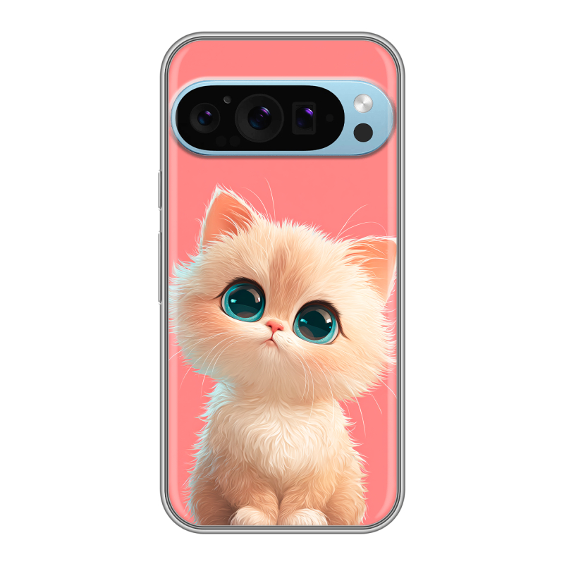Силиконовый чехол на Google Pixel 9 Pro с принтом Розовый котенок Силиконовый чехол на Google Pixel 9 Pro с принтом Розовый котенок