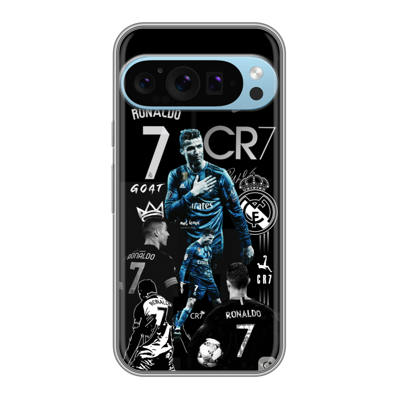 Силиконовый чехол на Google Pixel 9 Pro с принтом Реал Роналдо Силиконовый чехол на Google Pixel 9 Pro с принтом Реал Роналдо