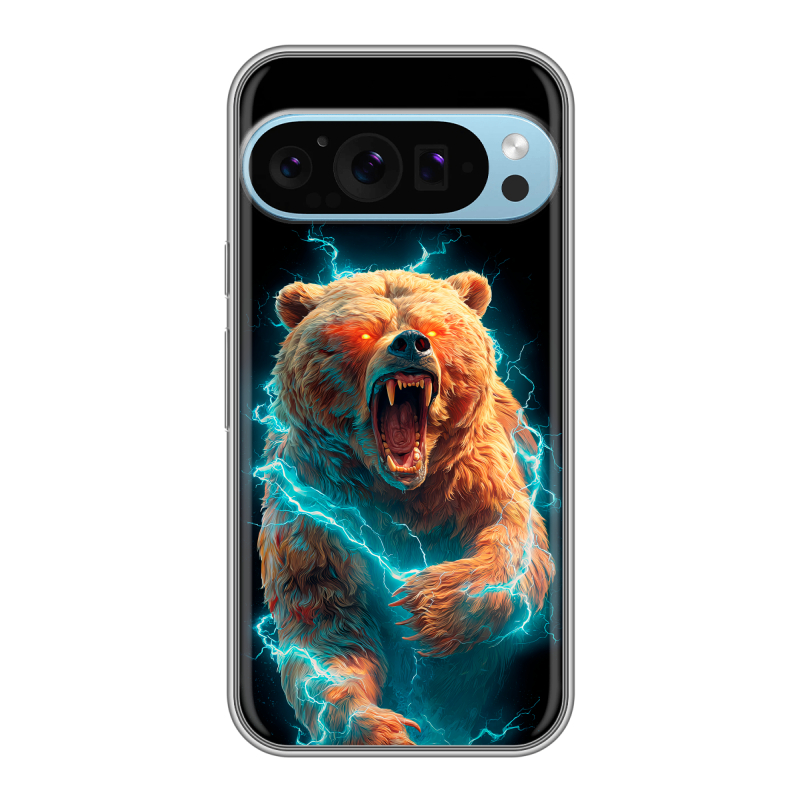 Силиконовый чехол на Google Pixel 9 Pro с принтом Медведь Силиконовый чехол на Google Pixel 9 Pro с принтом Медведь
