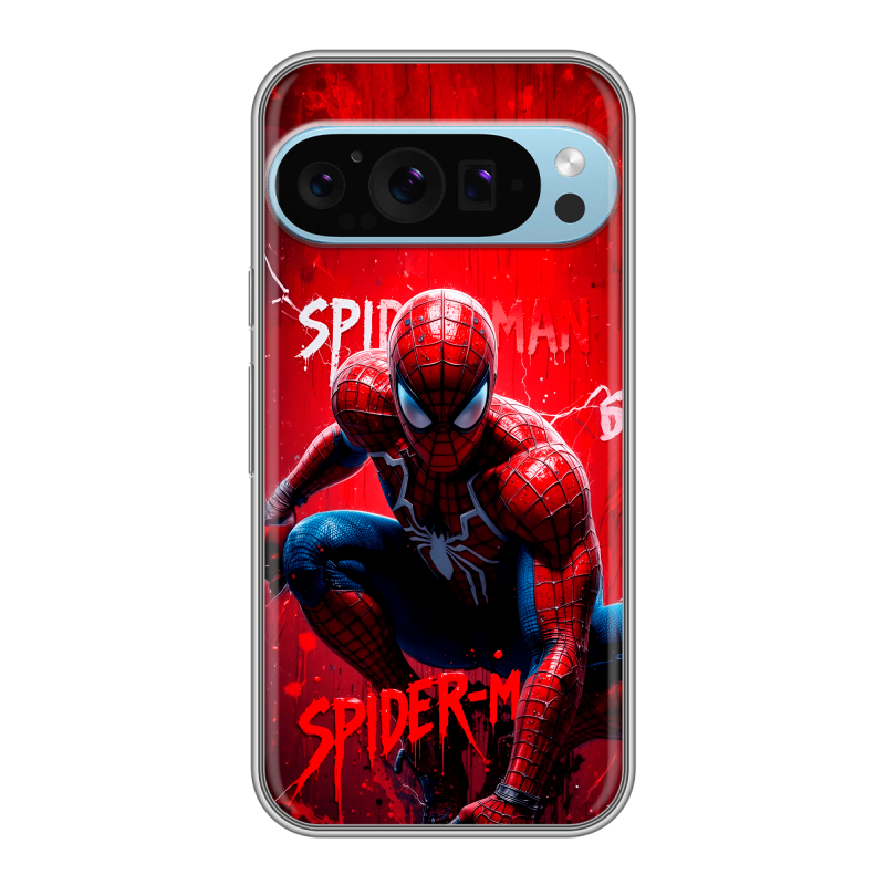 Силиконовый чехол на Google Pixel 9 Pro с принтом Spiderman Человек паук Силиконовый чехол на Google Pixel 9 Pro с принтом Spiderman Человек паук