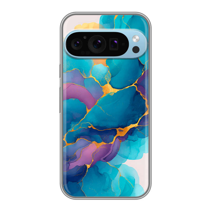 Силиконовый чехол на Google Pixel 9 Pro с принтом Мрамор блестки Силиконовый чехол на Google Pixel 9 Pro с принтом Мрамор блестки