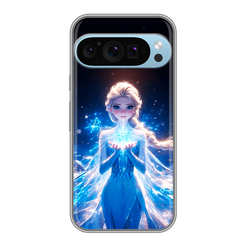 Силиконовый чехол на Google Pixel 9 Pro с принтом Холодное сердце Frozen Силиконовый чехол на Google Pixel 9 Pro с принтом Холодное сердце Frozen