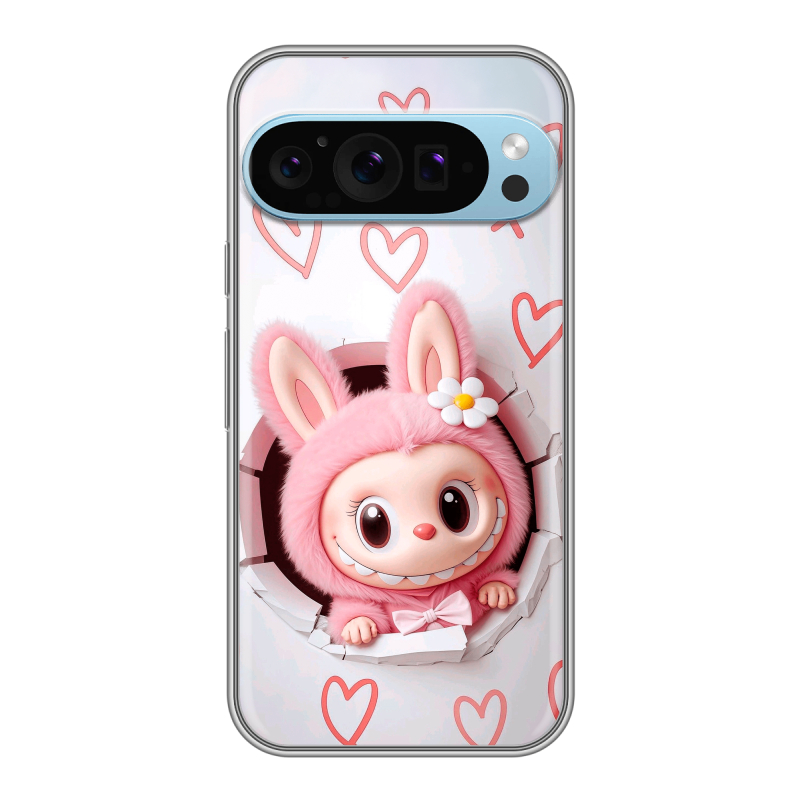 Силиконовый чехол на Google Pixel 9 Pro с принтом Labubu Лабубу Силиконовый чехол на Google Pixel 9 Pro с принтом Labubu Лабубу