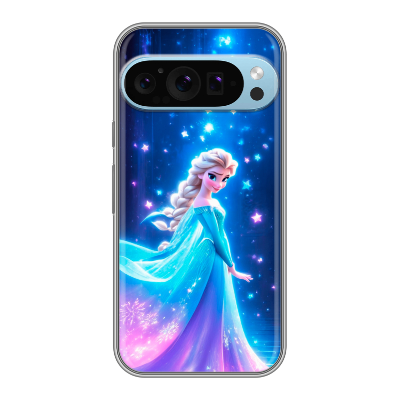Силиконовый чехол на Google Pixel 9 Pro с принтом Холодное сердце Frozen Силиконовый чехол на Google Pixel 9 Pro с принтом Холодное сердце Frozen