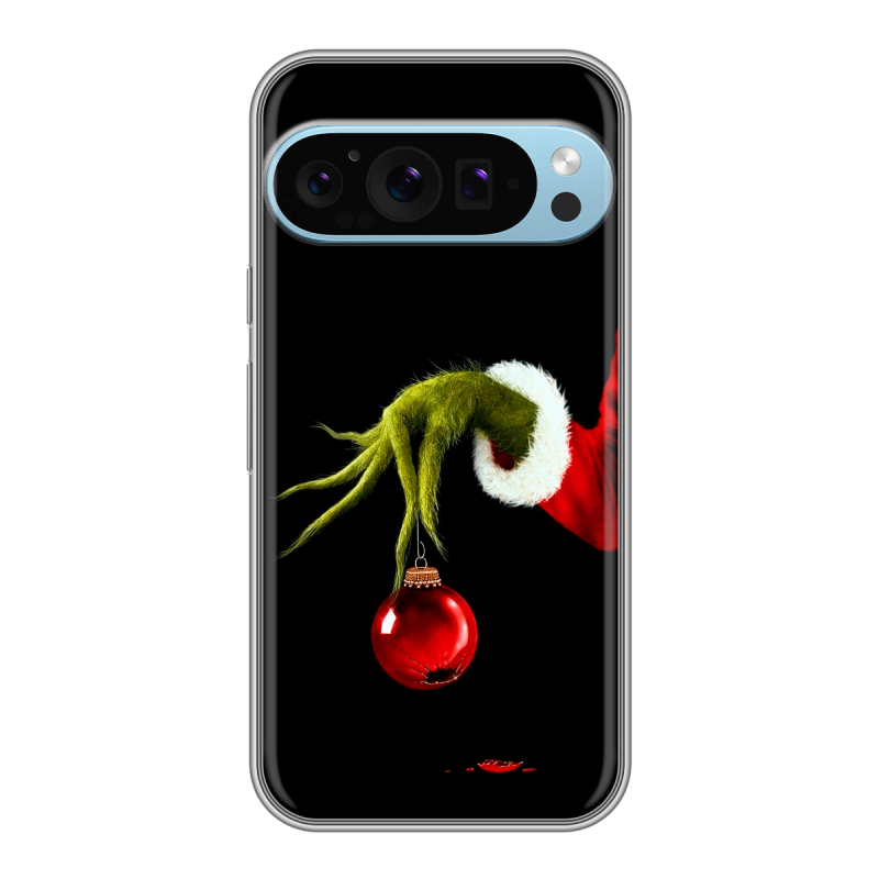 Силиконовый чехол на Google Pixel 9 Pro с принтом Новый год Гринч Силиконовый чехол на Google Pixel 9 Pro с принтом Новый год Гринч