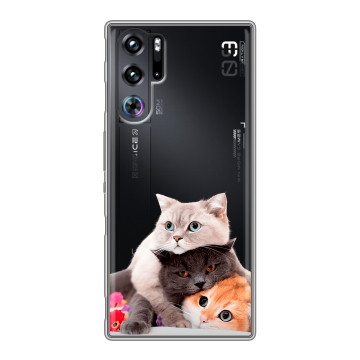 Силиконовый чехол на ZTE Nubia Red Magic 9 Pro с принтом Кошки