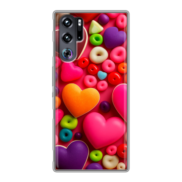 Силиконовый чехол на ZTE Nubia Red Magic 9 Pro с принтом Сердечки