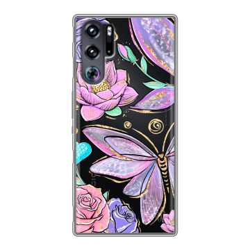 Силиконовый чехол на ZTE Nubia Red Magic 9 Pro с принтом Бабочки и цветы