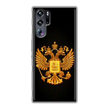 Силиконовый чехол на ZTE Nubia Red Magic 9 Pro с принтом Герб России желтый Силиконовый чехол на ZTE Nubia Red Magic 9 Pro с принтом Герб России желтый