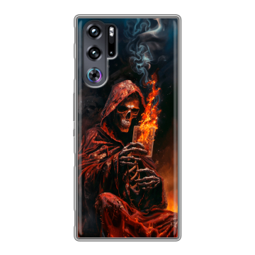 Силиконовый чехол на ZTE Nubia Red Magic 9 Pro с принтом Скелет и карты