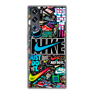 Силиконовый чехол на ZTE Nubia Red Magic 9 Pro с принтом найк nike черный Силиконовый чехол на ZTE Nubia Red Magic 9 Pro с принтом найк nike черный