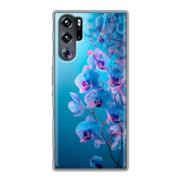 Силиконовый чехол на ZTE Nubia Red Magic 9 Pro с принтом голубые орхидеи