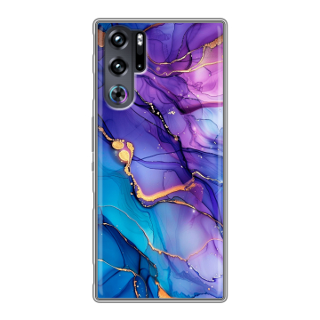 Силиконовый чехол на ZTE Nubia Red Magic 9 Pro с принтом синий мрамор