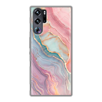 Силиконовый чехол на ZTE Nubia Red Magic 9 Pro с принтом розовый мрамор