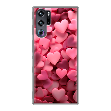Силиконовый чехол на ZTE Nubia Red Magic 9 Pro с принтом розовые сердечки