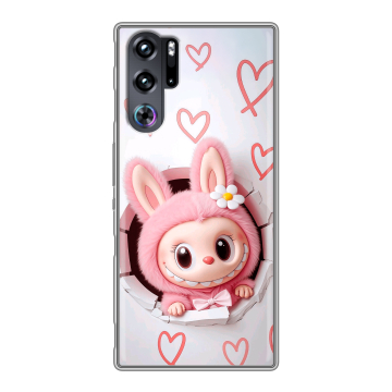 Силиконовый чехол на ZTE Nubia Red Magic 9 Pro с принтом Labubu Лабубу