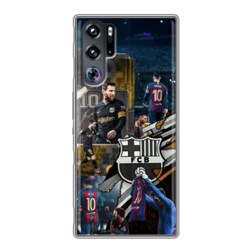 Силиконовый чехол на ZTE Nubia Red Magic 9 Pro с принтом Messi Barcelona Силиконовый чехол на ZTE Nubia Red Magic 9 Pro с принтом Messi Barcelona