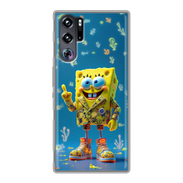 Силиконовый чехол на ZTE Nubia Red Magic 9 Pro с принтом Спанч боб Спанчбоб