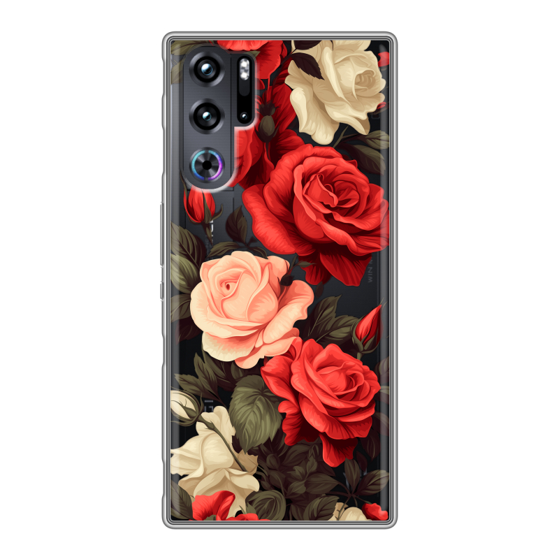 Силиконовый чехол на ZTE Nubia Red Magic 9 Pro с принтом Розы Силиконовый чехол на ZTE Nubia Red Magic 9 Pro с принтом Розы