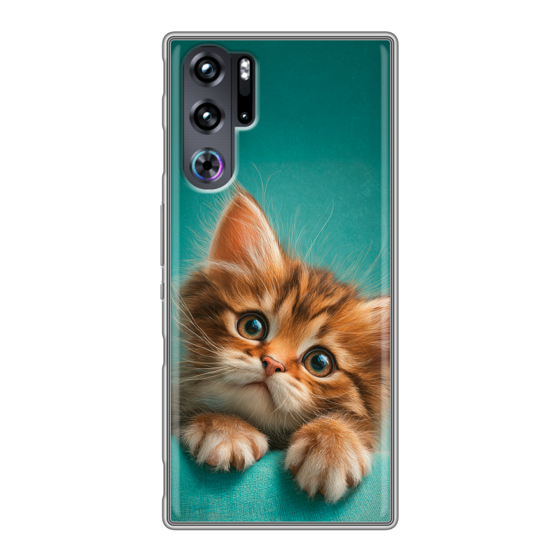 Силиконовый чехол на ZTE Nubia Red Magic 9 Pro с принтом котенок Силиконовый чехол на ZTE Nubia Red Magic 9 Pro с принтом котенок