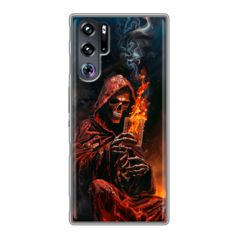 Силиконовый чехол на ZTE Nubia Red Magic 9 Pro с принтом Скелет и карты Силиконовый чехол на ZTE Nubia Red Magic 9 Pro с принтом Скелет и карты