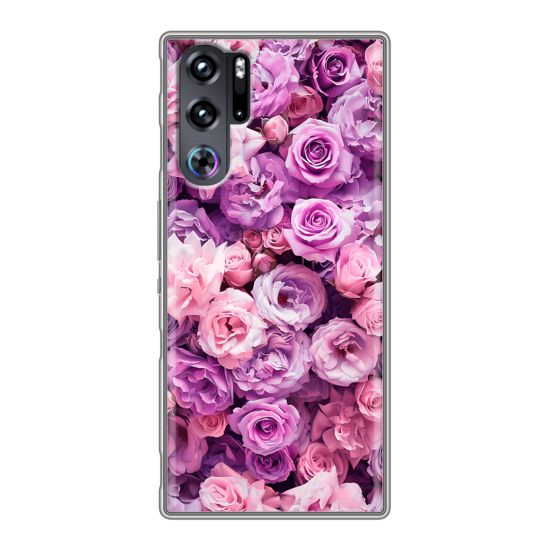 Силиконовый чехол на ZTE Nubia Red Magic 9 Pro с принтом лавандовые розы Силиконовый чехол на ZTE Nubia Red Magic 9 Pro с принтом лавандовые розы