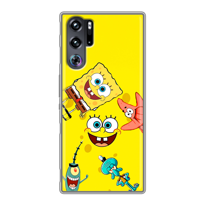 Силиконовый чехол на ZTE Nubia Red Magic 9 Pro с принтом Спанч боб Спанчбоб Силиконовый чехол на ZTE Nubia Red Magic 9 Pro с принтом Спанч боб Спанчбоб