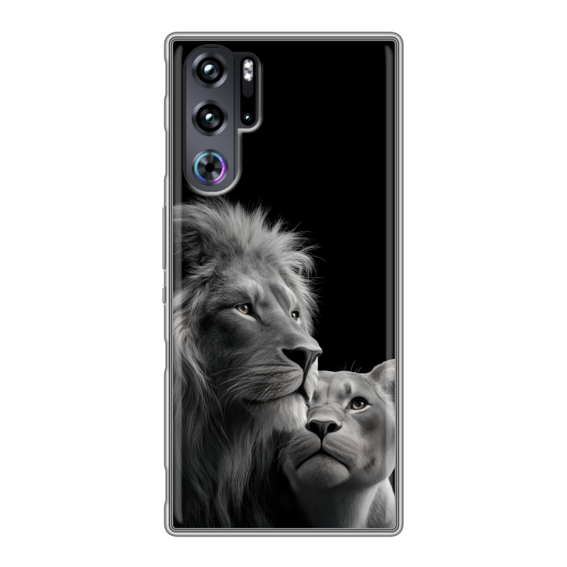 Силиконовый чехол на ZTE Nubia Red Magic 9 Pro с принтом Лев кошки Силиконовый чехол на ZTE Nubia Red Magic 9 Pro с принтом Лев кошки