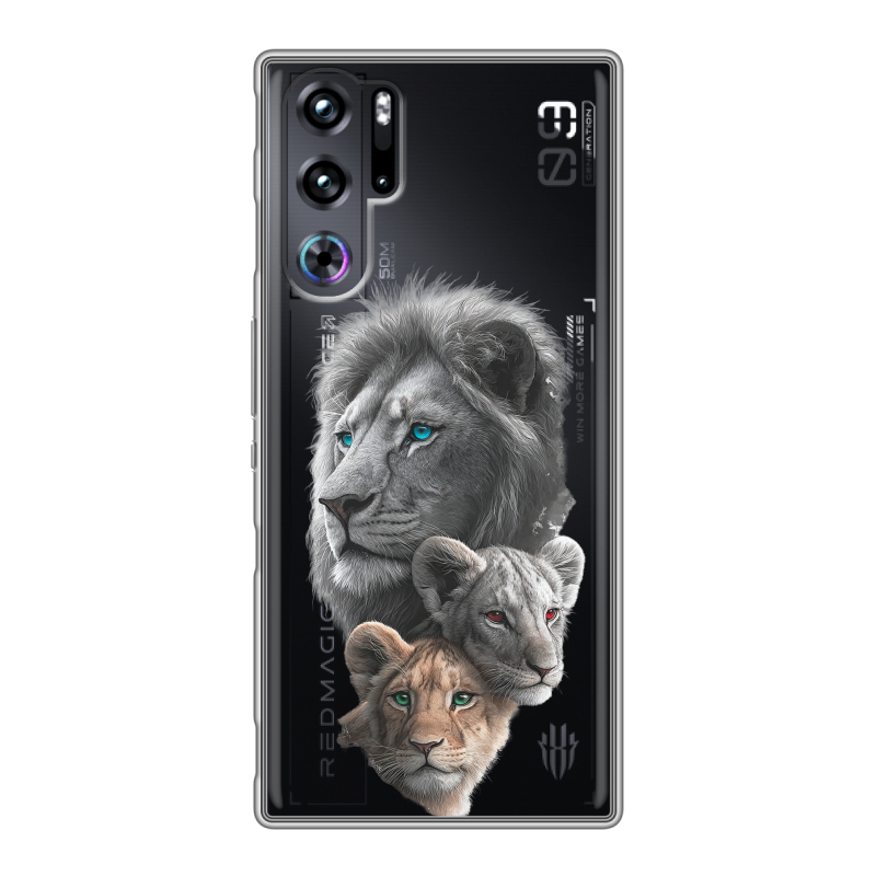 Силиконовый чехол на ZTE Nubia Red Magic 9 Pro с принтом Львы Силиконовый чехол на ZTE Nubia Red Magic 9 Pro с принтом Львы