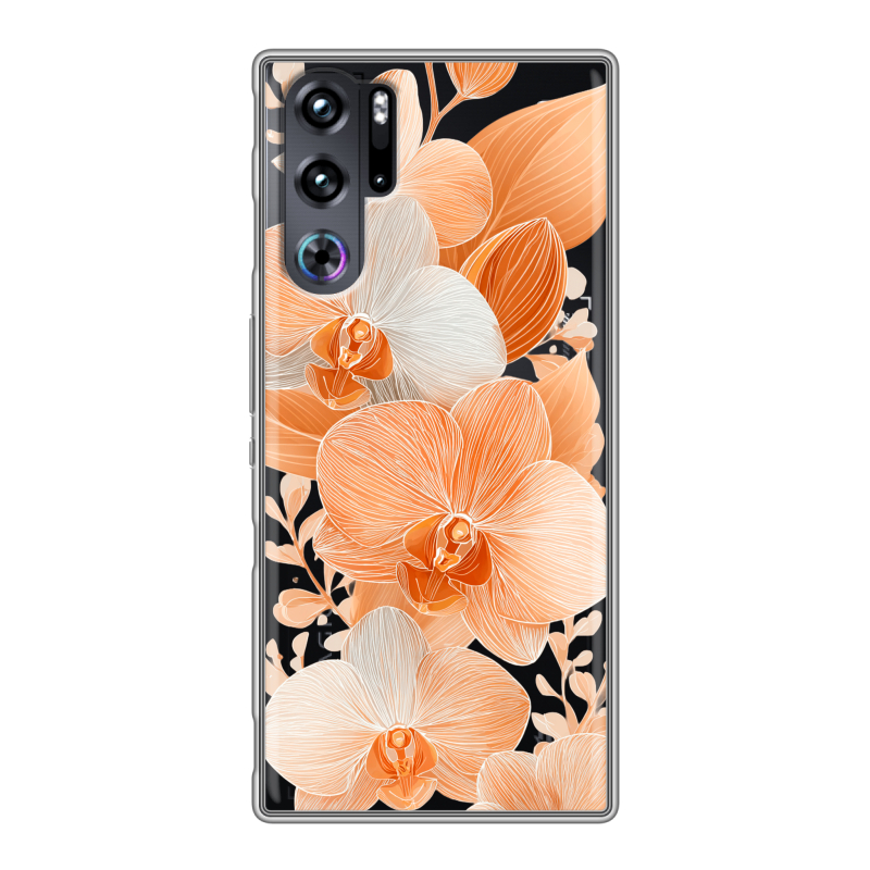 Силиконовый чехол на ZTE Nubia Red Magic 9 Pro с принтом Бежевые цветы Силиконовый чехол на ZTE Nubia Red Magic 9 Pro с принтом Бежевые цветы