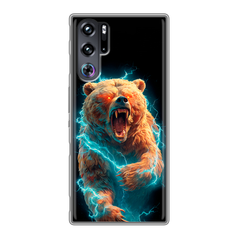 Силиконовый чехол на ZTE Nubia Red Magic 9 Pro с принтом Медведь Силиконовый чехол на ZTE Nubia Red Magic 9 Pro с принтом Медведь
