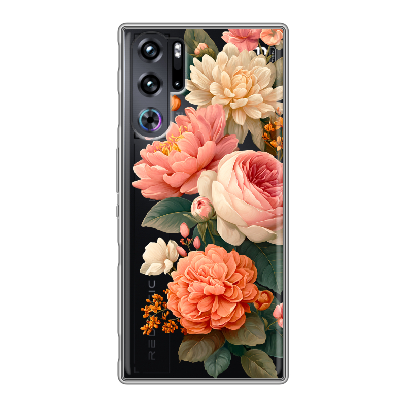 Силиконовый чехол на ZTE Nubia Red Magic 9 Pro с принтом цветы Силиконовый чехол на ZTE Nubia Red Magic 9 Pro с принтом цветы