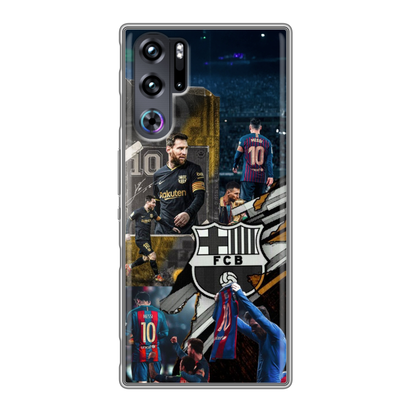 Силиконовый чехол на ZTE Nubia Red Magic 9 Pro с принтом Messi Barcelona Силиконовый чехол на ZTE Nubia Red Magic 9 Pro с принтом Messi Barcelona